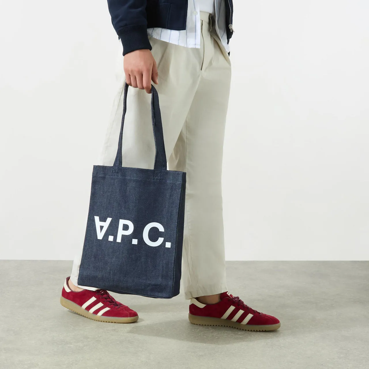 A.P.C. Laure Logo Tote Bag - Indigo