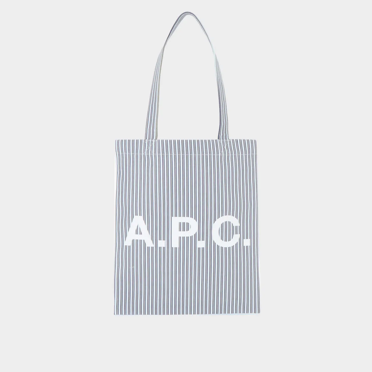 A.P.C. Lou Logo Striped Tote Bag - Blue