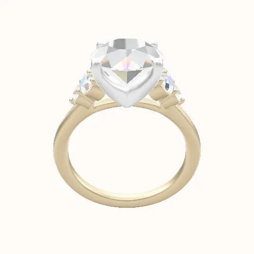 Cathedral Band with Round Sidestones (0.50 CTW) Engagement Ring With Four Prong Head