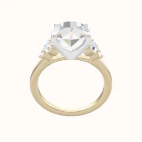 Cathedral Band with Round Sidestones (0.50 CTW) Engagement Ring With Four Prong Head