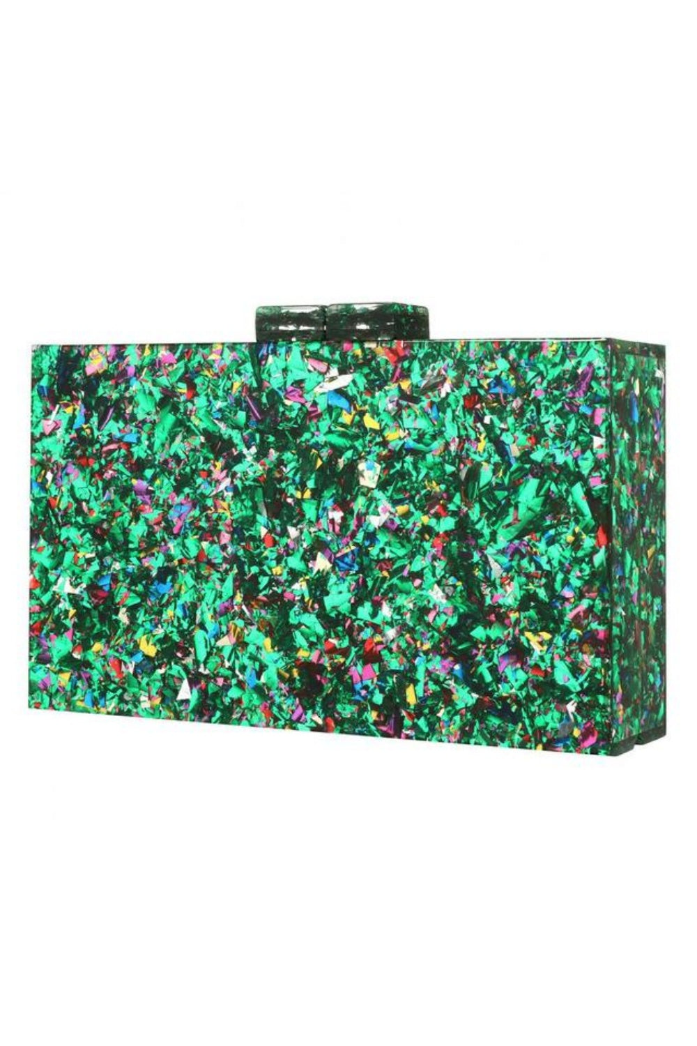 CONFETTI CLUTCH GREEN MULTI