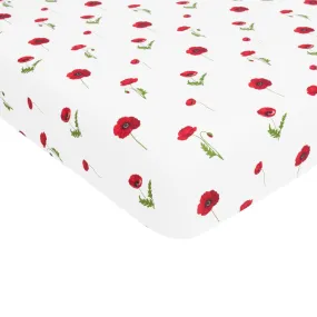 Crib Sheet in Cloud Poppies