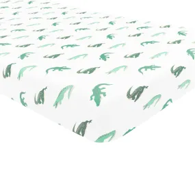 Crib Sheet in Crocodile