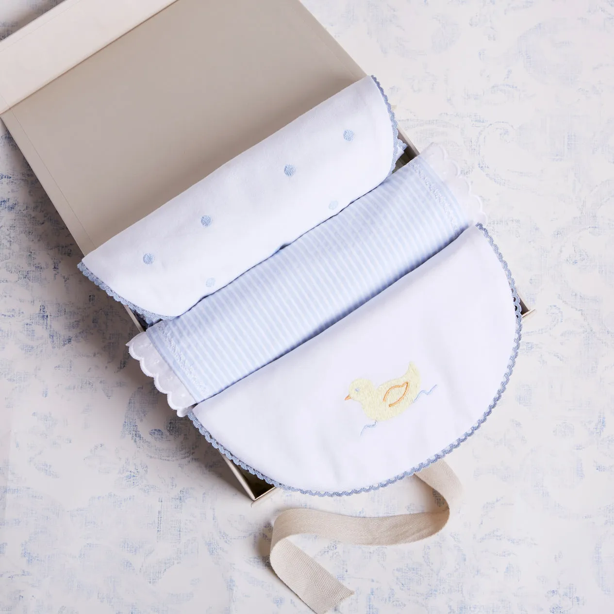 Delicate Blue Cotton Multipack Bibs