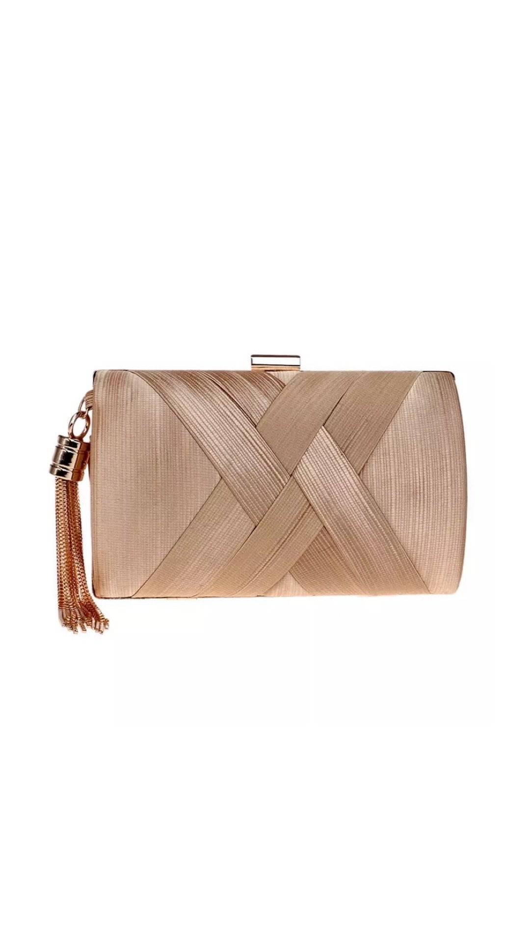 Draped Silk Rounded Evening Clutch