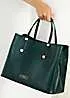 Dune London Dorry Dark Green Branded Hardware Tote Bag