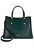 Dune London Dorry Dark Green Branded Hardware Tote Bag