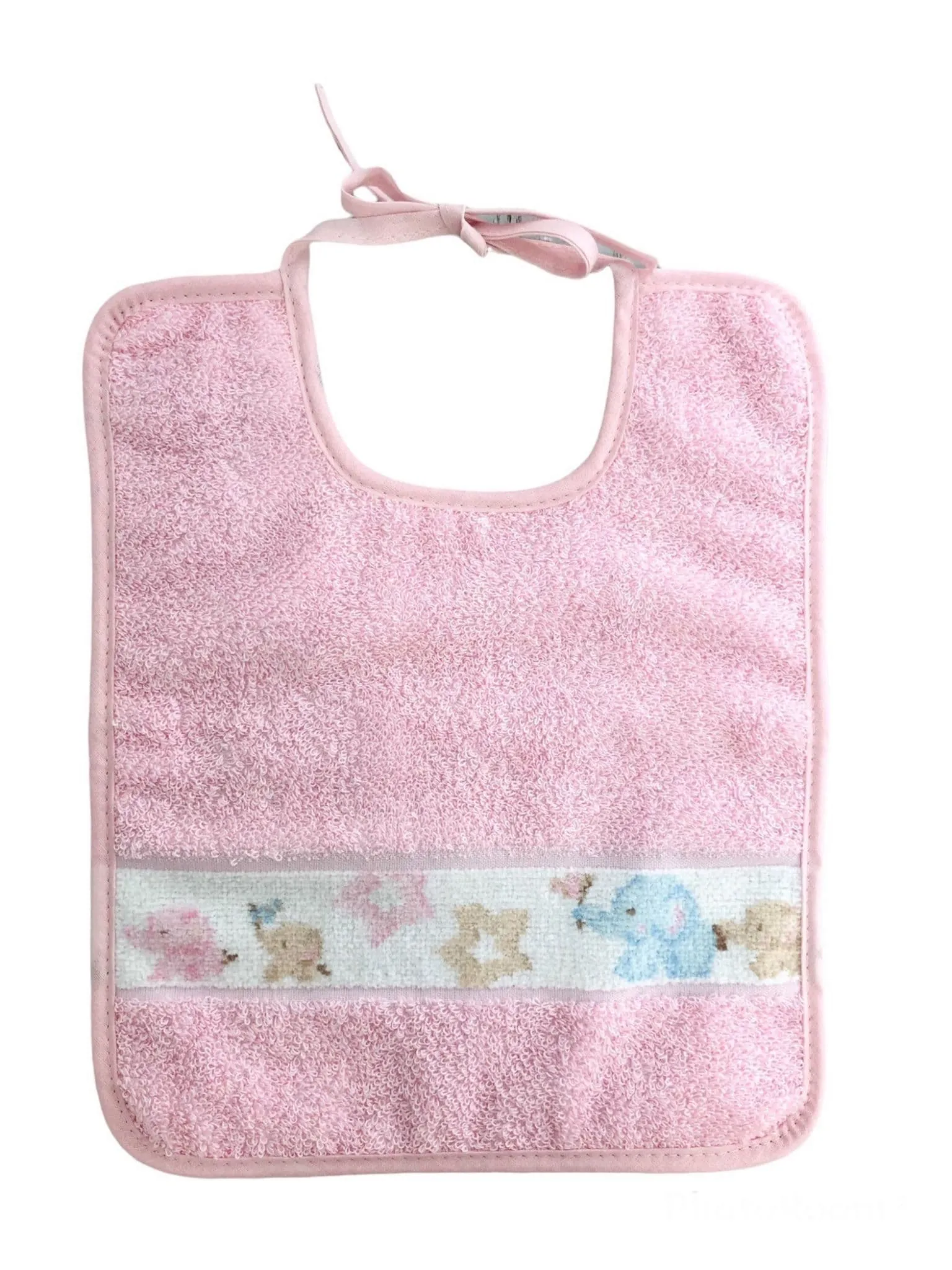 Feiler Tara Border Baby Bib - Pink