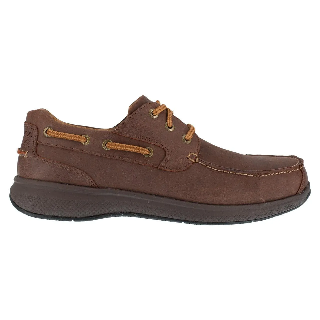 Florsheim Men’s Crazy Horse Brown Steel Toe Boat Shoe FS2326