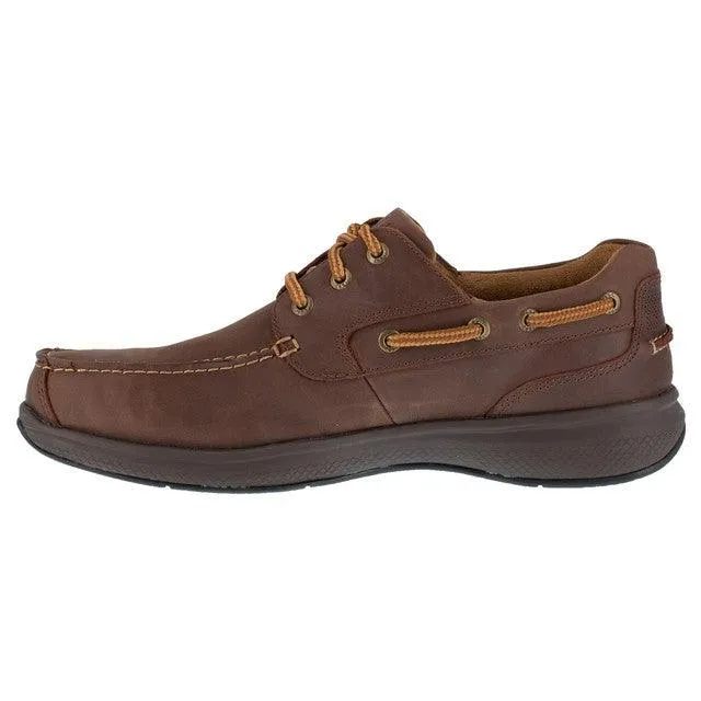 Florsheim Men’s Crazy Horse Brown Steel Toe Boat Shoe FS2326