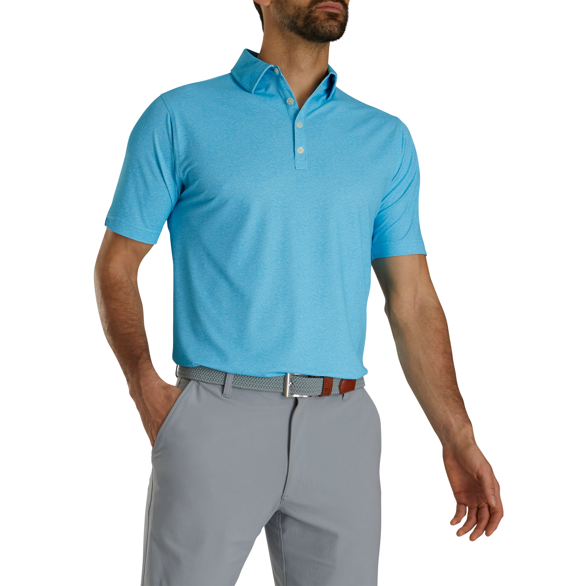 FootJoy Texture Print with Trim Pique Self Collar