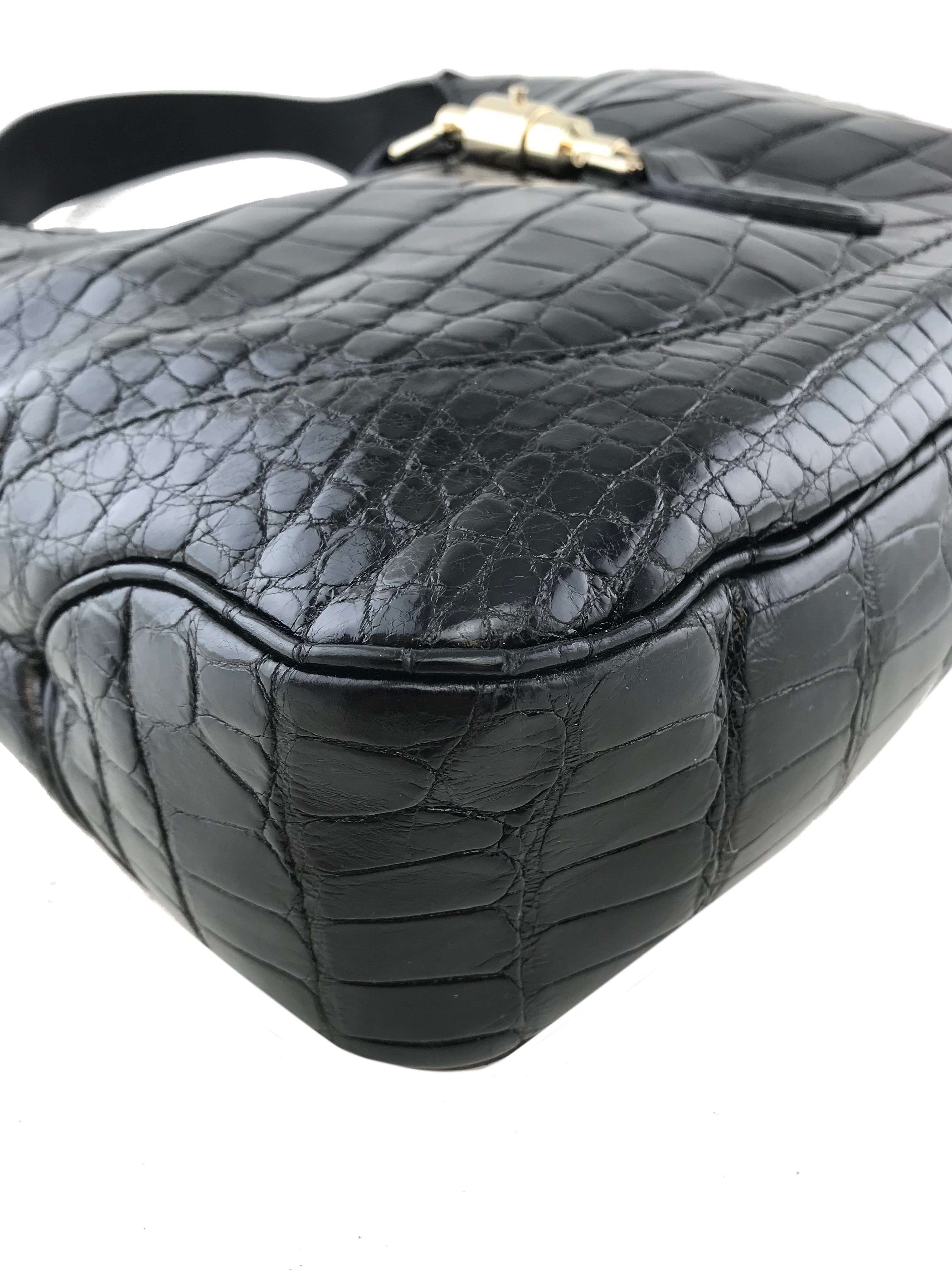 Gucci Crocodile Jackie O Hobo Bag