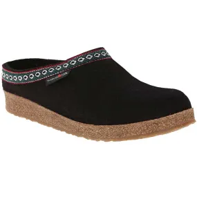 Haflinger GZ15 Classic Wool Grizzly Clog Black (Unisex)