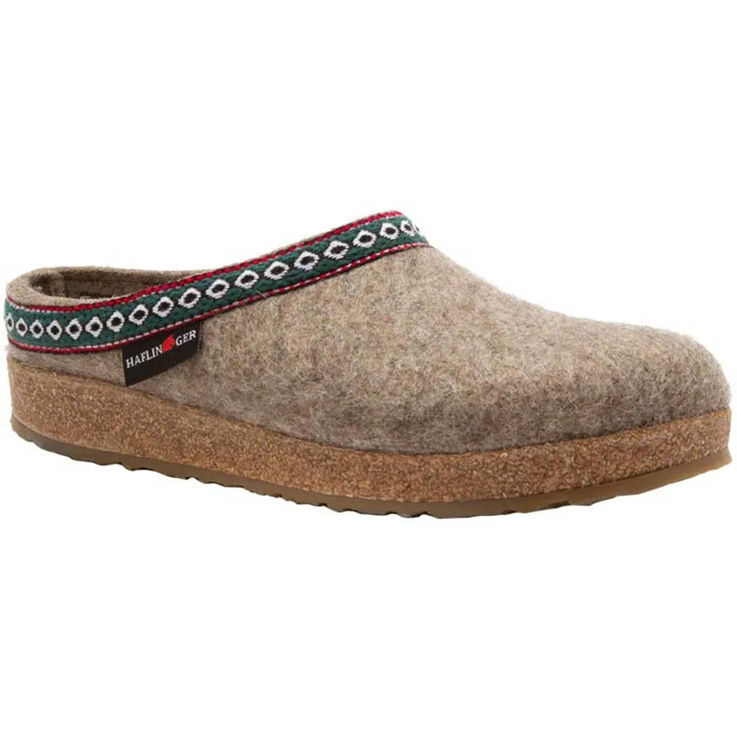 Haflinger GZ63 Classic Wool Grizzly Clog Earth (Unisex)