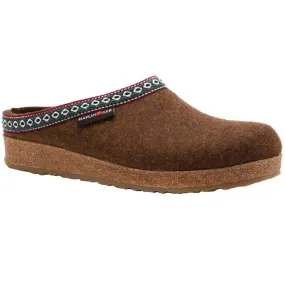 Haflinger GZ65 Classic Wool Grizzly Clog Chocolate (Unisex)