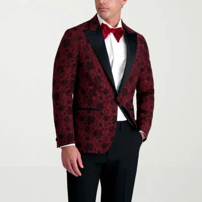 Haggar Mens Floral Stretch Fabric Slim Fit Tuxedo Jacket