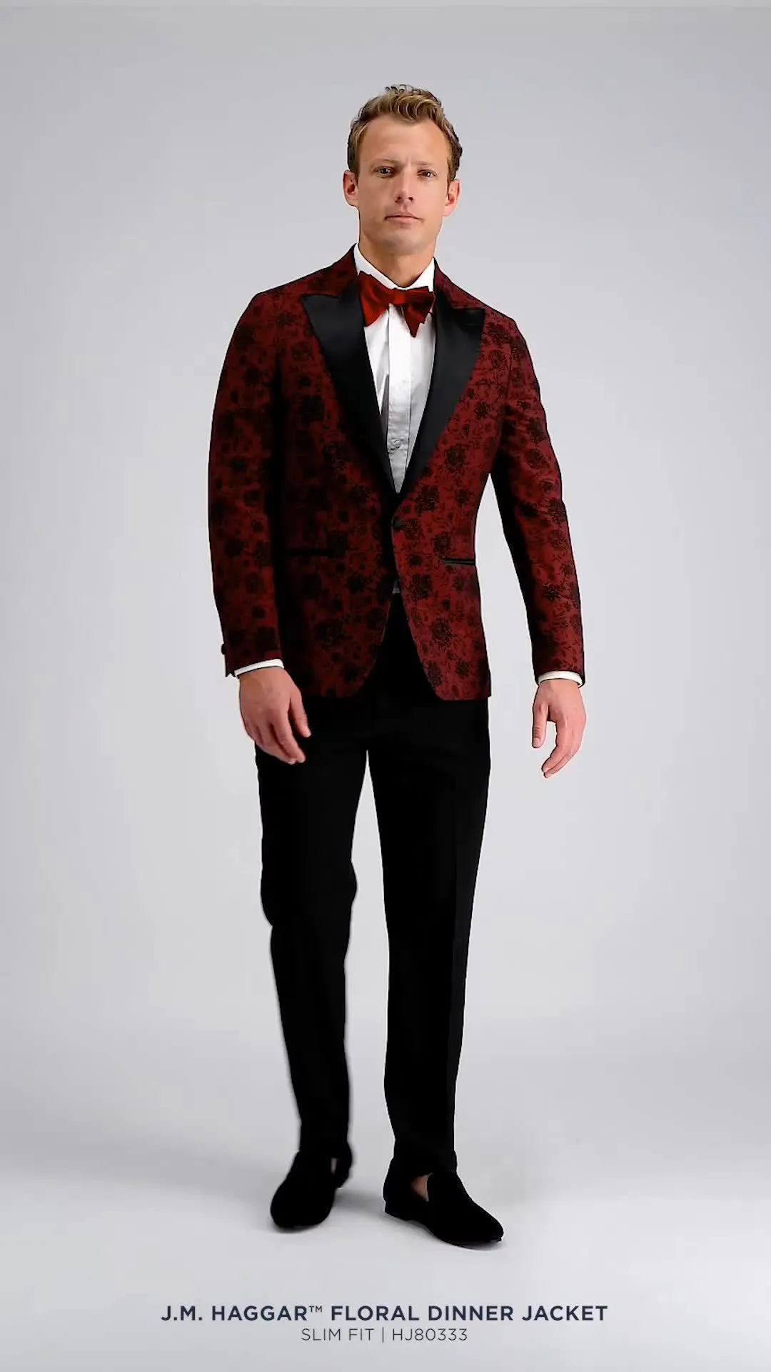 Haggar Mens Floral Stretch Fabric Slim Fit Tuxedo Jacket