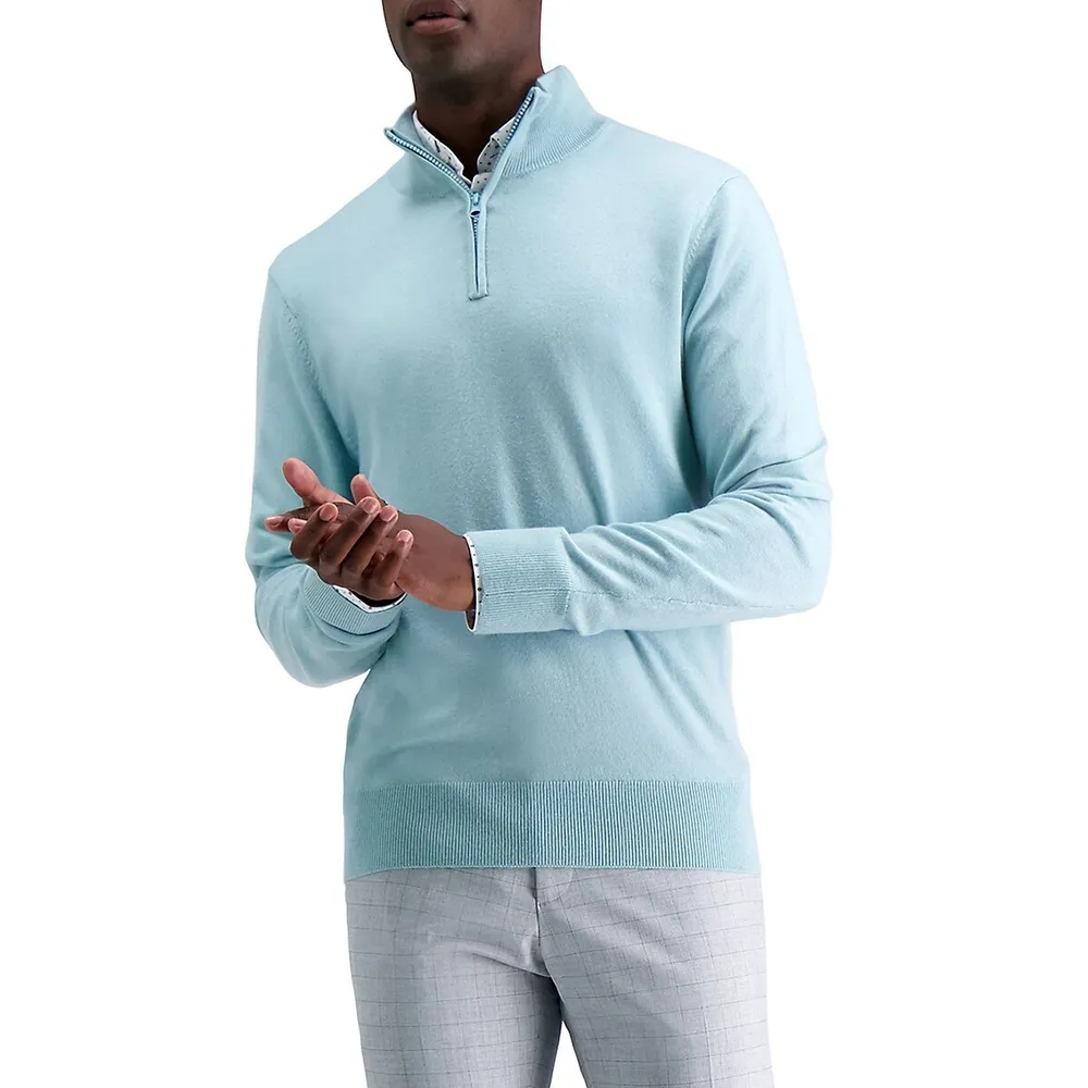 Haggar Quarter-Zip Mockneck Sweater