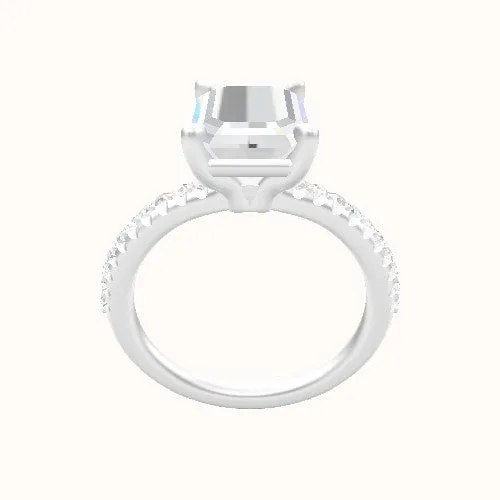 Half Pave Engagement Ring With Standard Four Prong Head