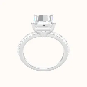 Half Pave Engagement Ring With Standard Four Prong Head