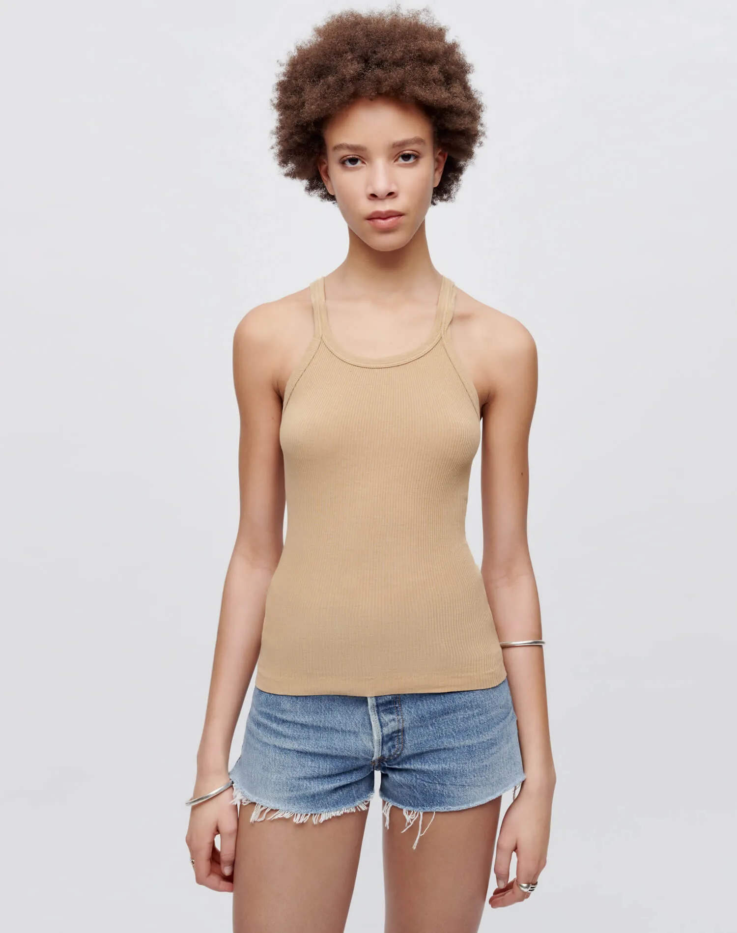 Hanes Ribbed Tank - Sand