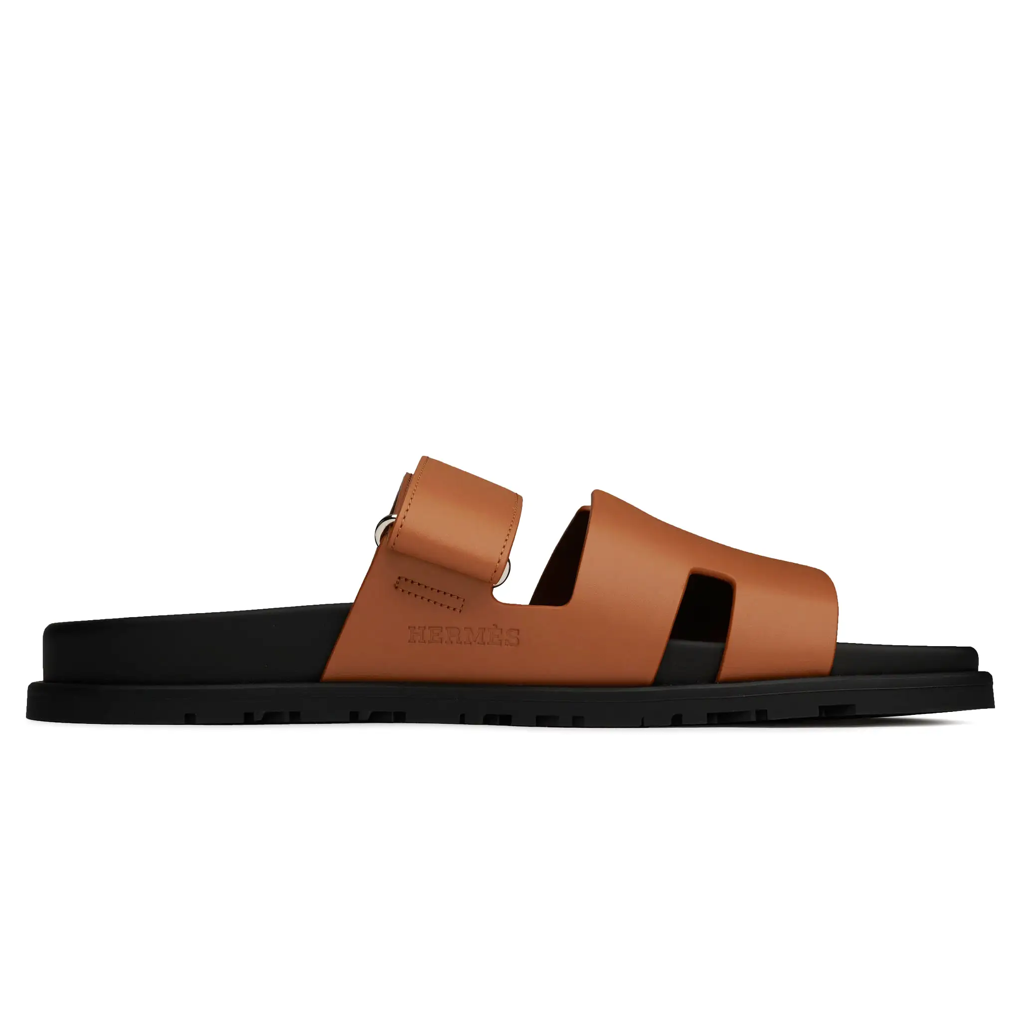 Hermes Paris Chypre Leather Brown Sandal