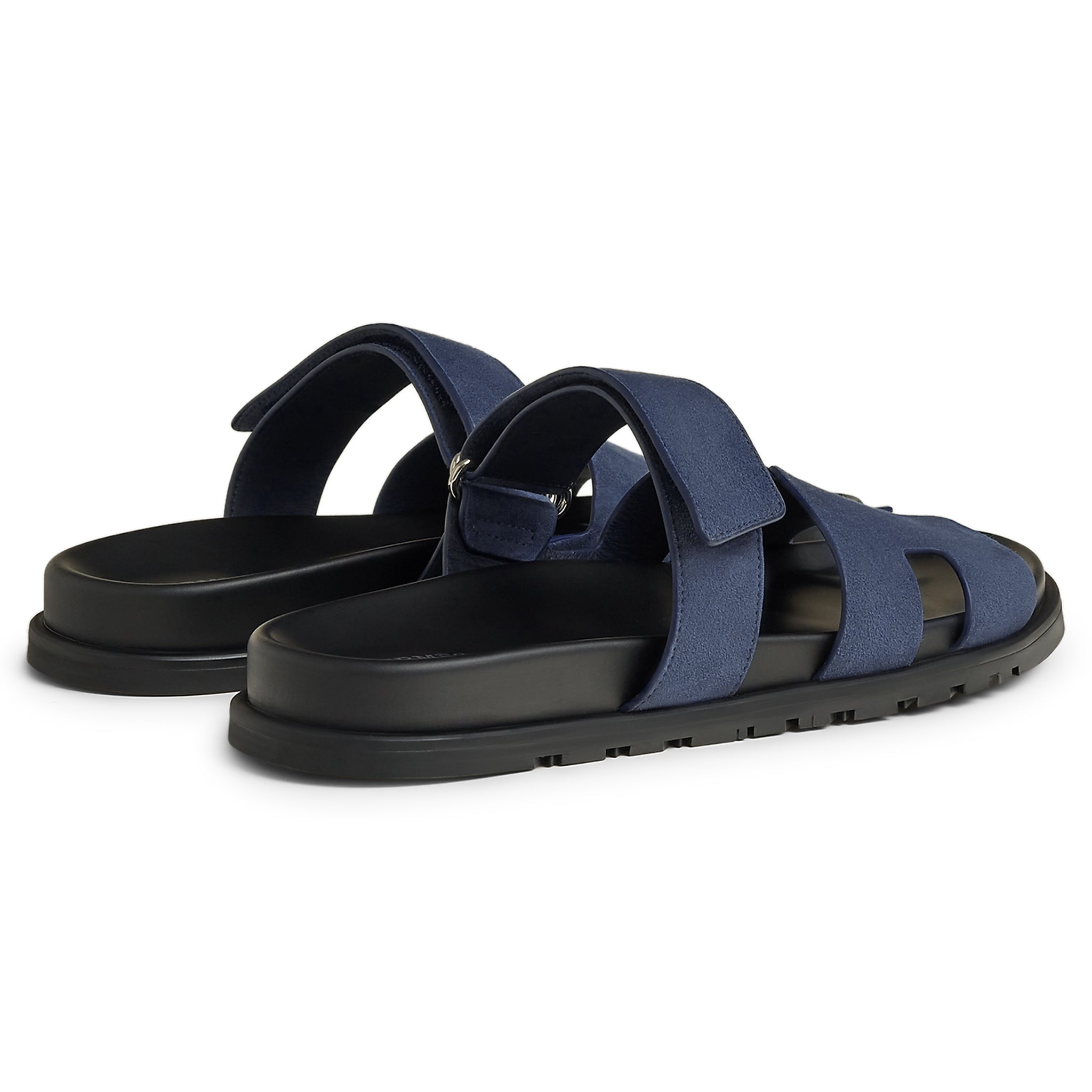 Hermes Paris Chypre Suede Blue Sandal