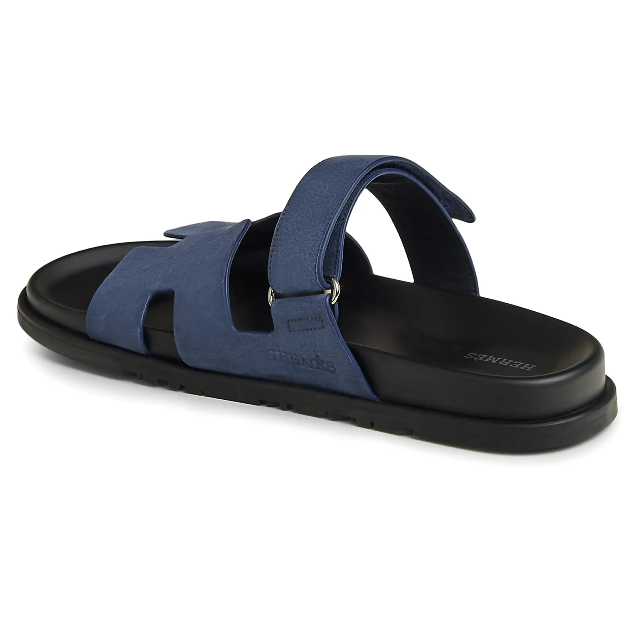 Hermes Paris Chypre Suede Blue Sandal