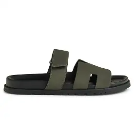 Hermes Paris Chypre Suede Forest Green Sandal