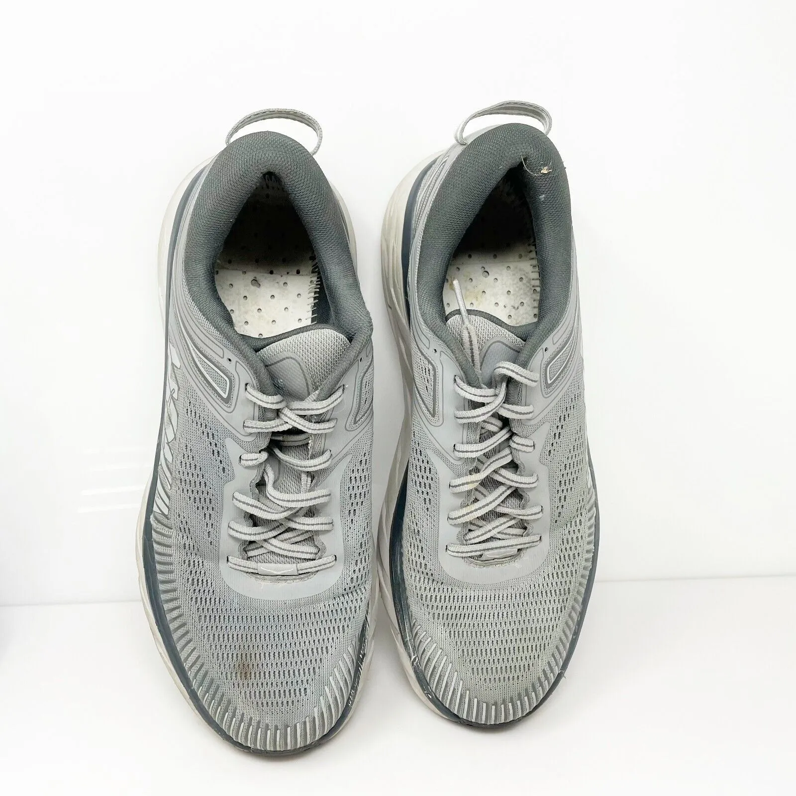 Hoka One One Mens Bondi 7 1110518 WDDS Gray Running Shoes Sneakers Size 10