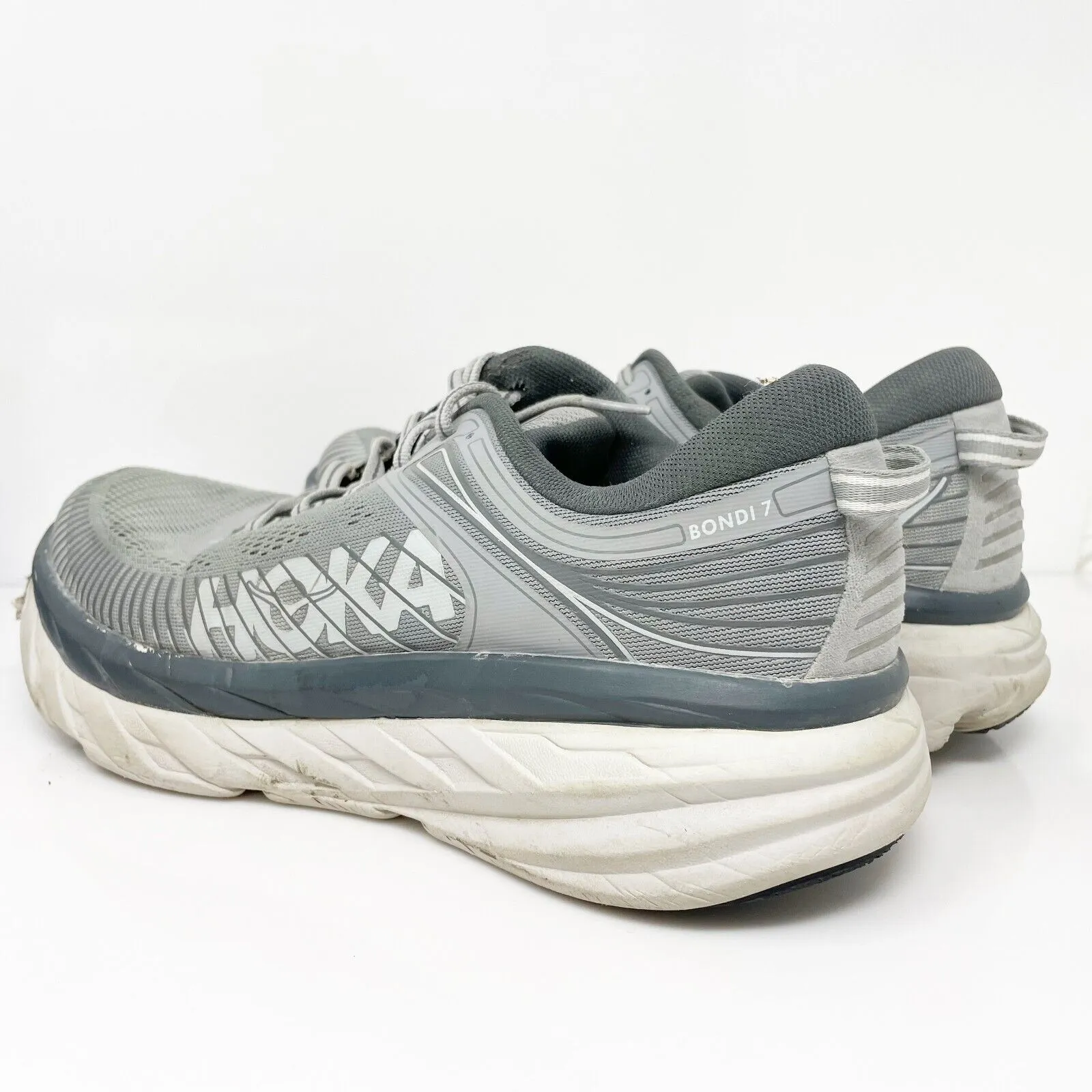 Hoka One One Mens Bondi 7 1110518 WDDS Gray Running Shoes Sneakers Size 10