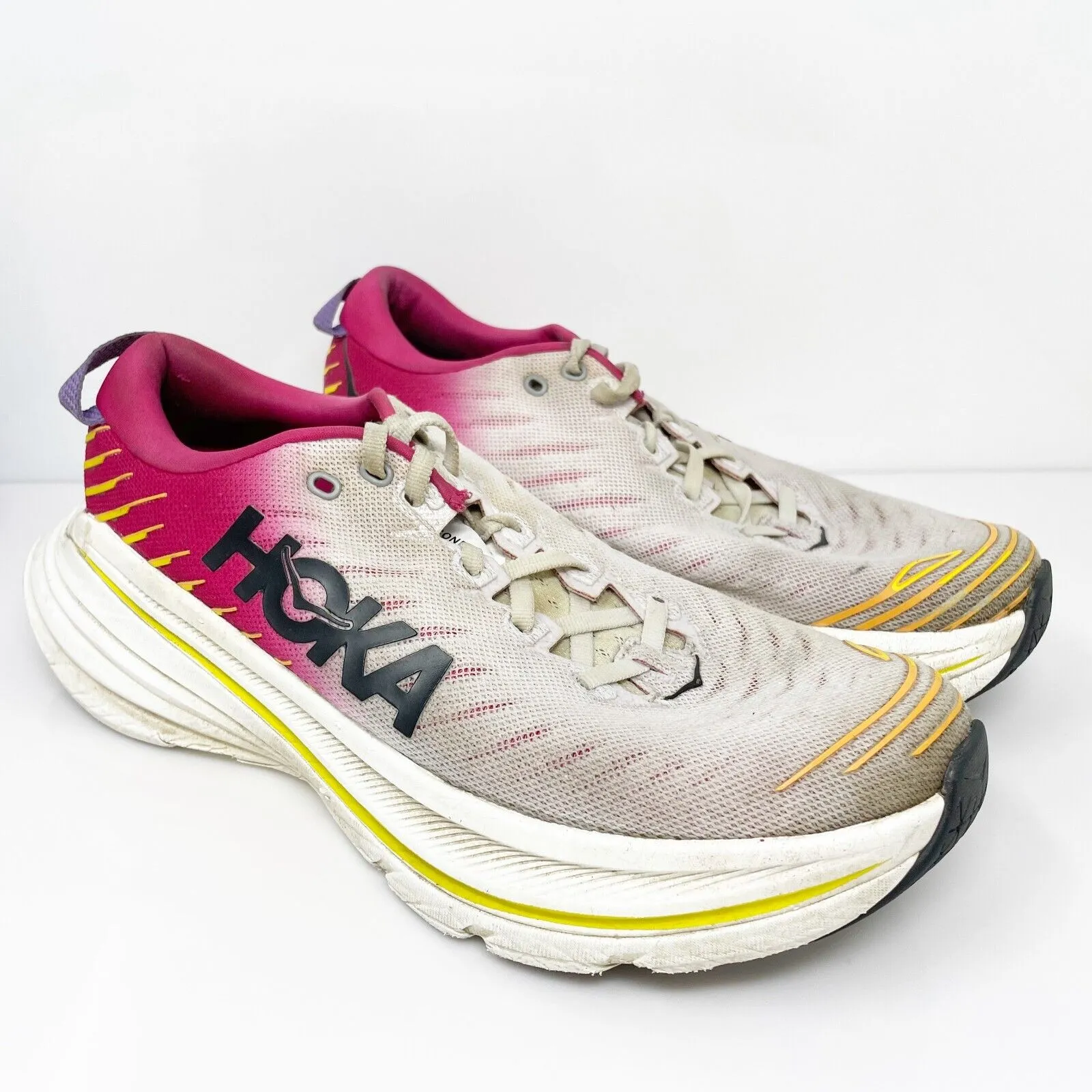 Hoka One One Womens Bondi X 1113513 BDBPY White Running Shoes Sneakers Size 10 B