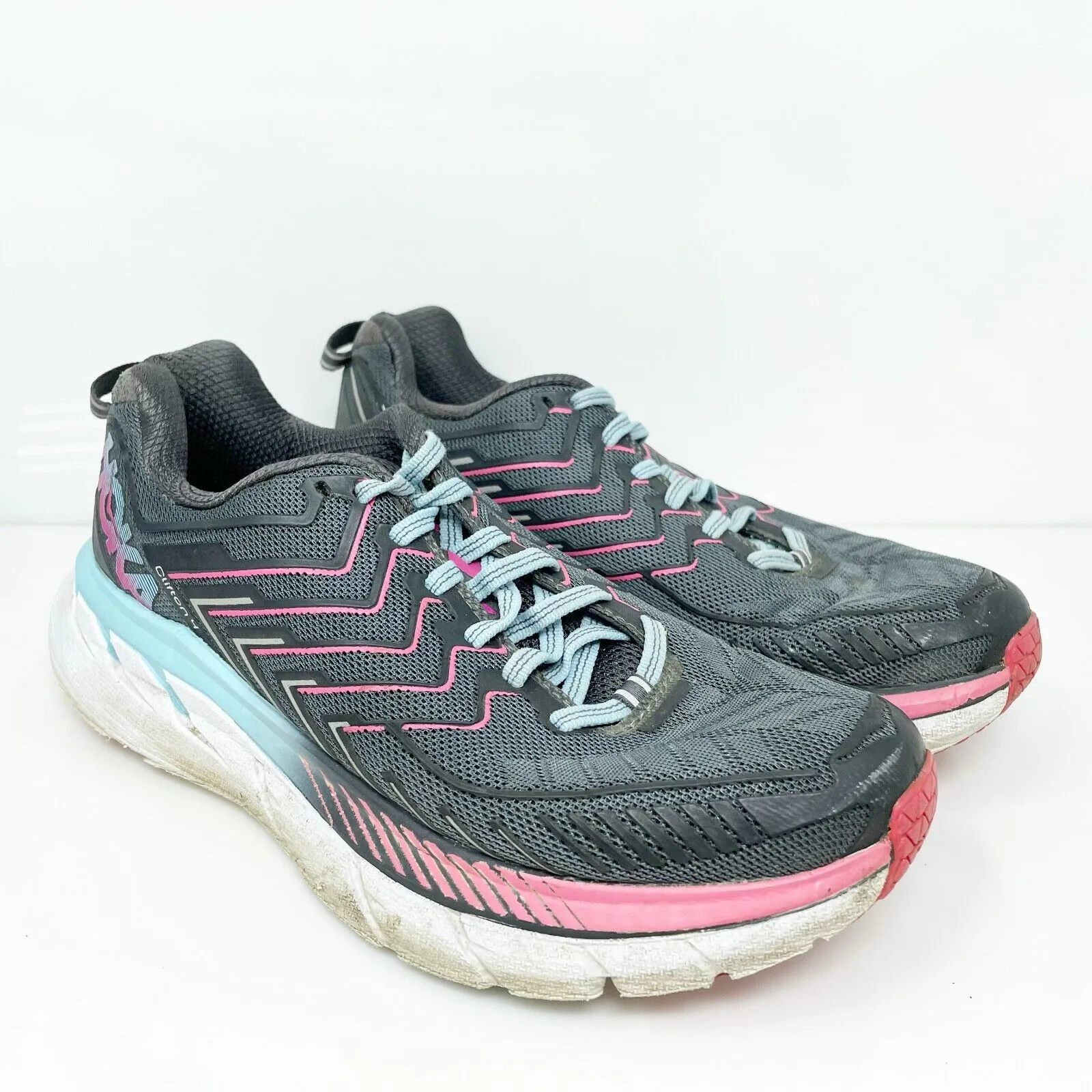 Hoka One One Womens Clifton 4 1016724 CRAS Black Running Shoes Sneakers Size 7