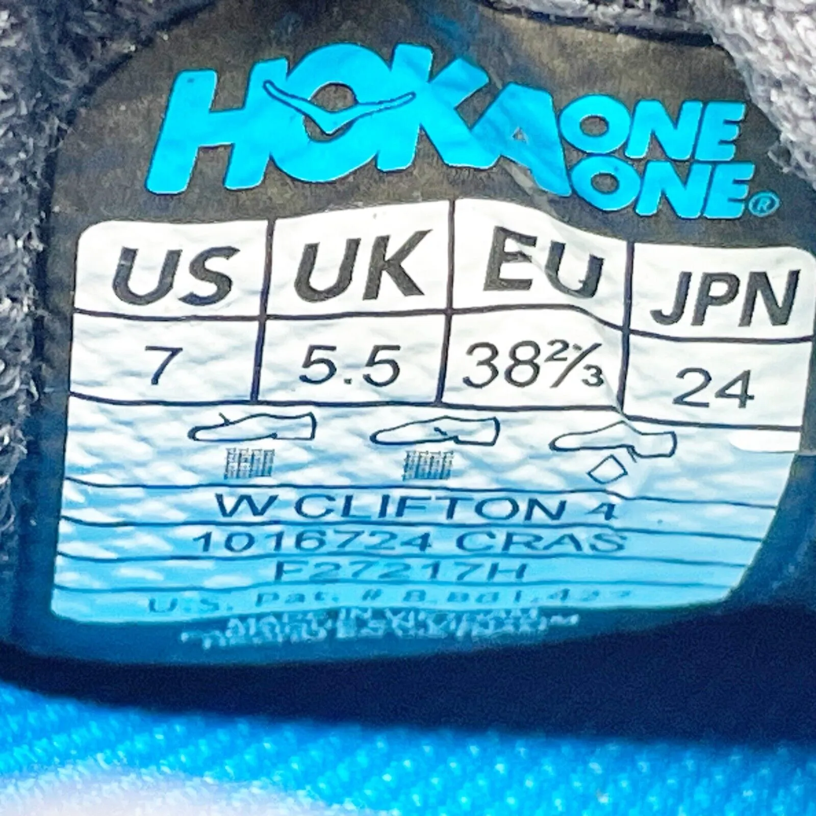 Hoka One One Womens Clifton 4 1016724 CRAS Black Running Shoes Sneakers Size 7