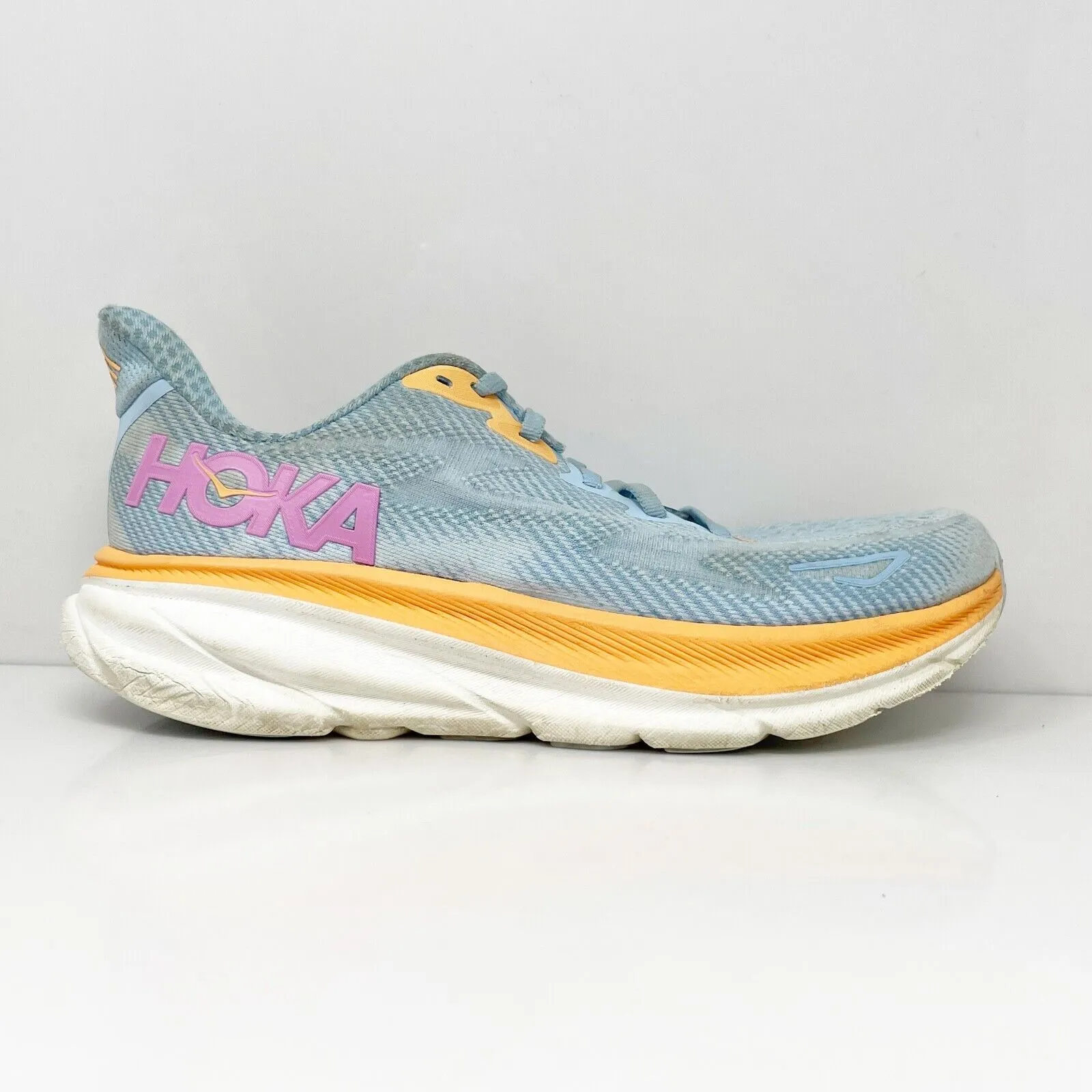 Hoka One One Womens Clifton 9 1127896 ABIW Blue Running Shoes Sneakers Size 7 B