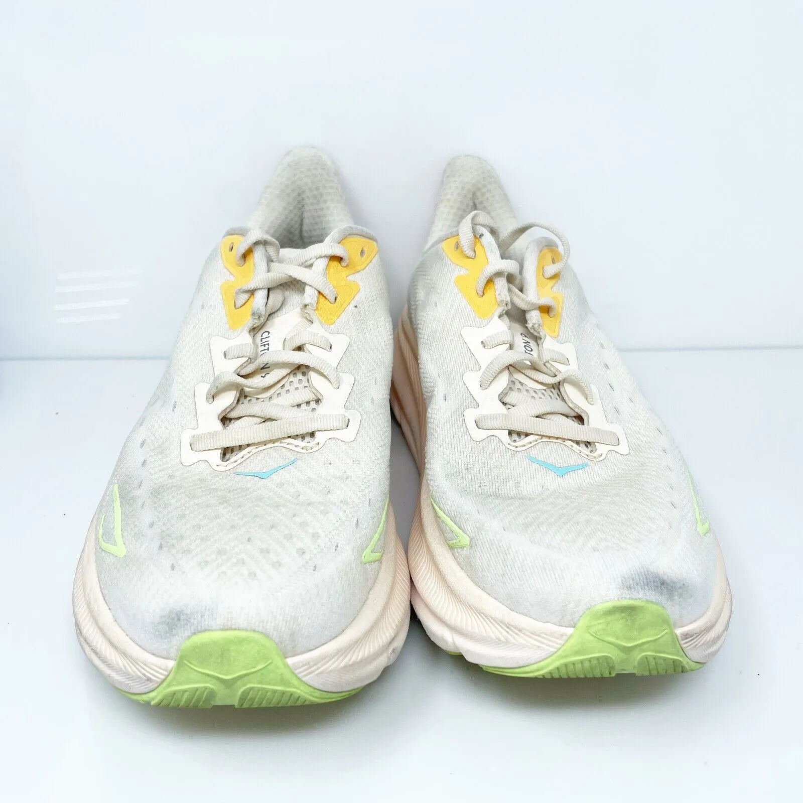 Hoka One One Womens Clifton 9 1127896 VLS Beige Running Shoes Sneakers Size 10 B