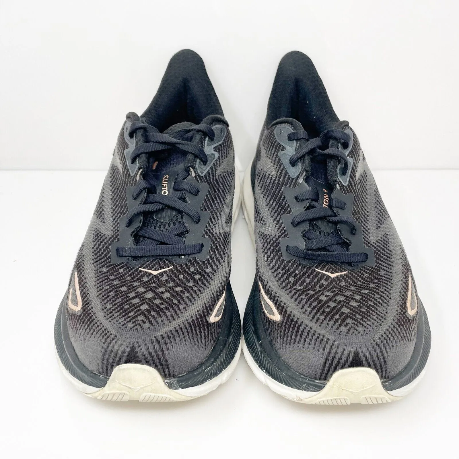 Hoka One One Womens Clifton 9 1132211 BRGL Black Running Shoes Sneakers Sz 9.5 D