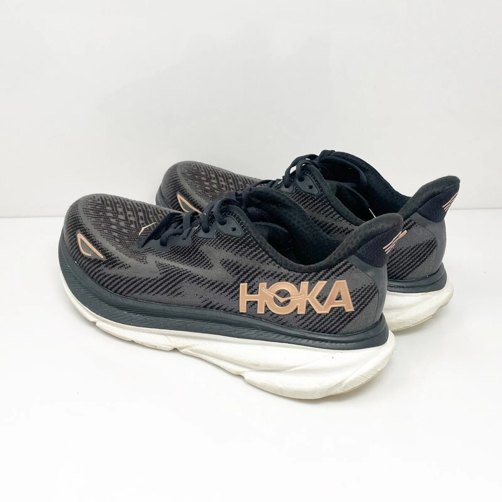 Hoka One One Womens Clifton 9 1132211 BRGL Black Running Shoes Sneakers Sz 9.5 D