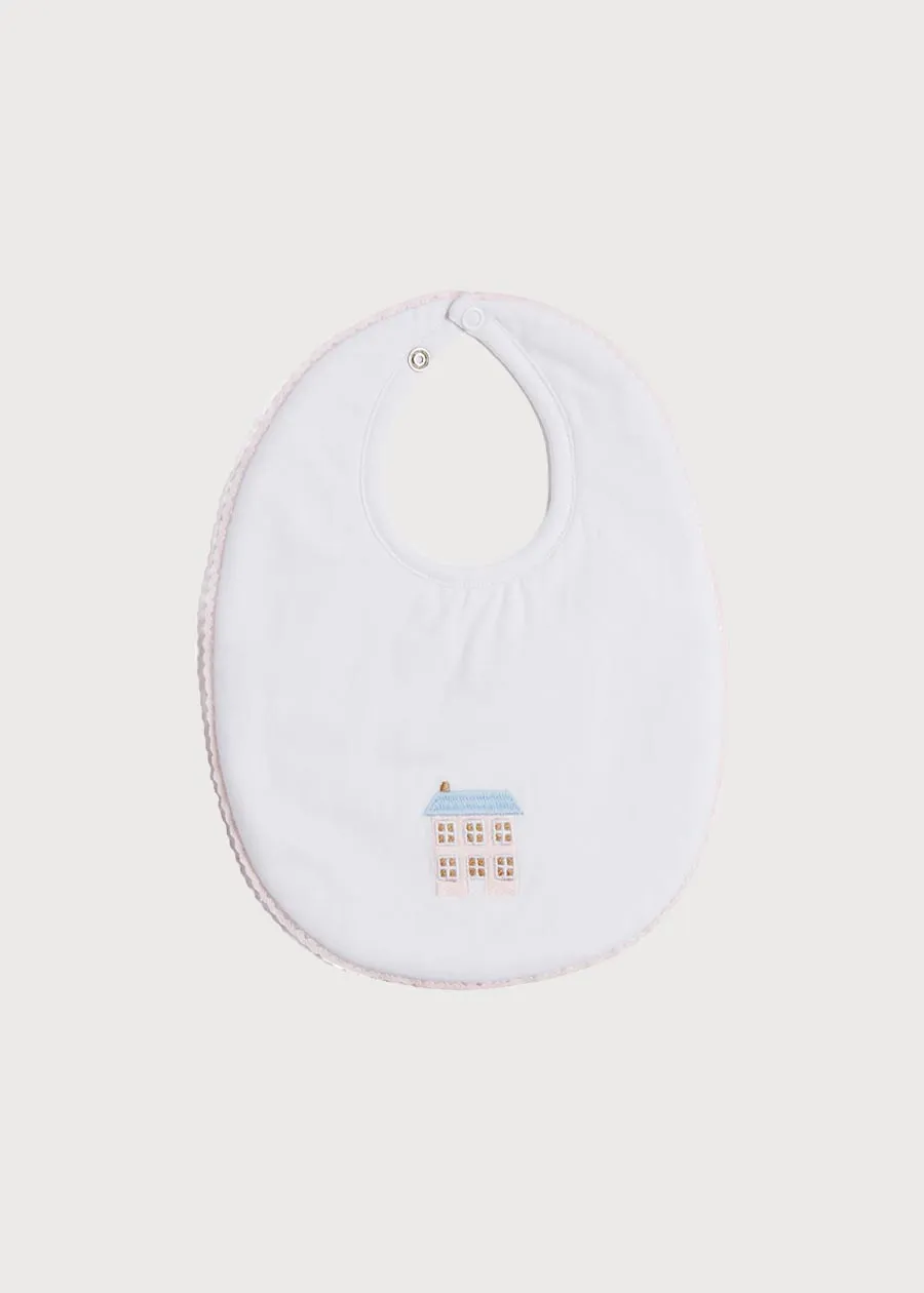 House Embroidered Cotton Bib