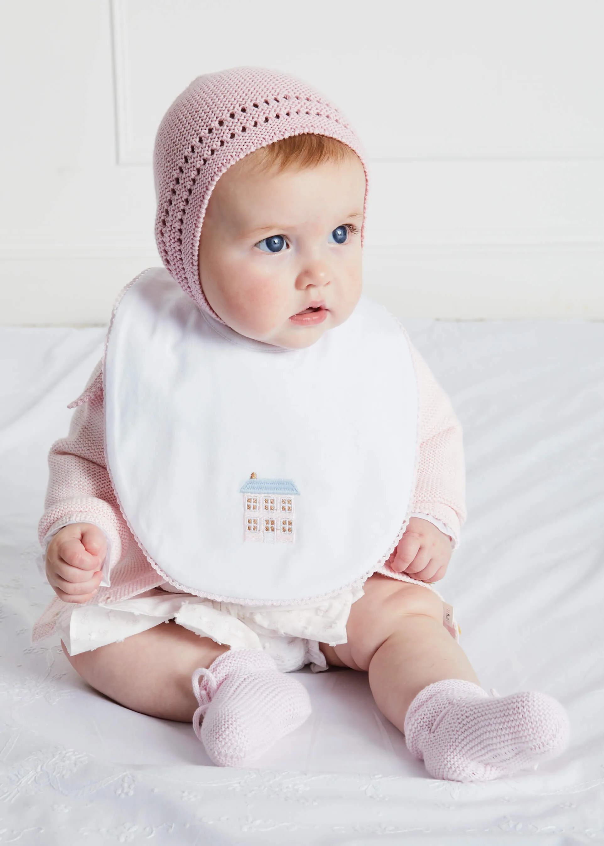 House Embroidered Cotton Bib