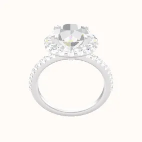 illusion Pave Engagement Ring With Halo with Double Prong Head