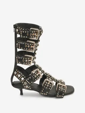 Jeffrey campbell - Sandalo gladiatore con fibbie, borchie e strass modello Plasmatic