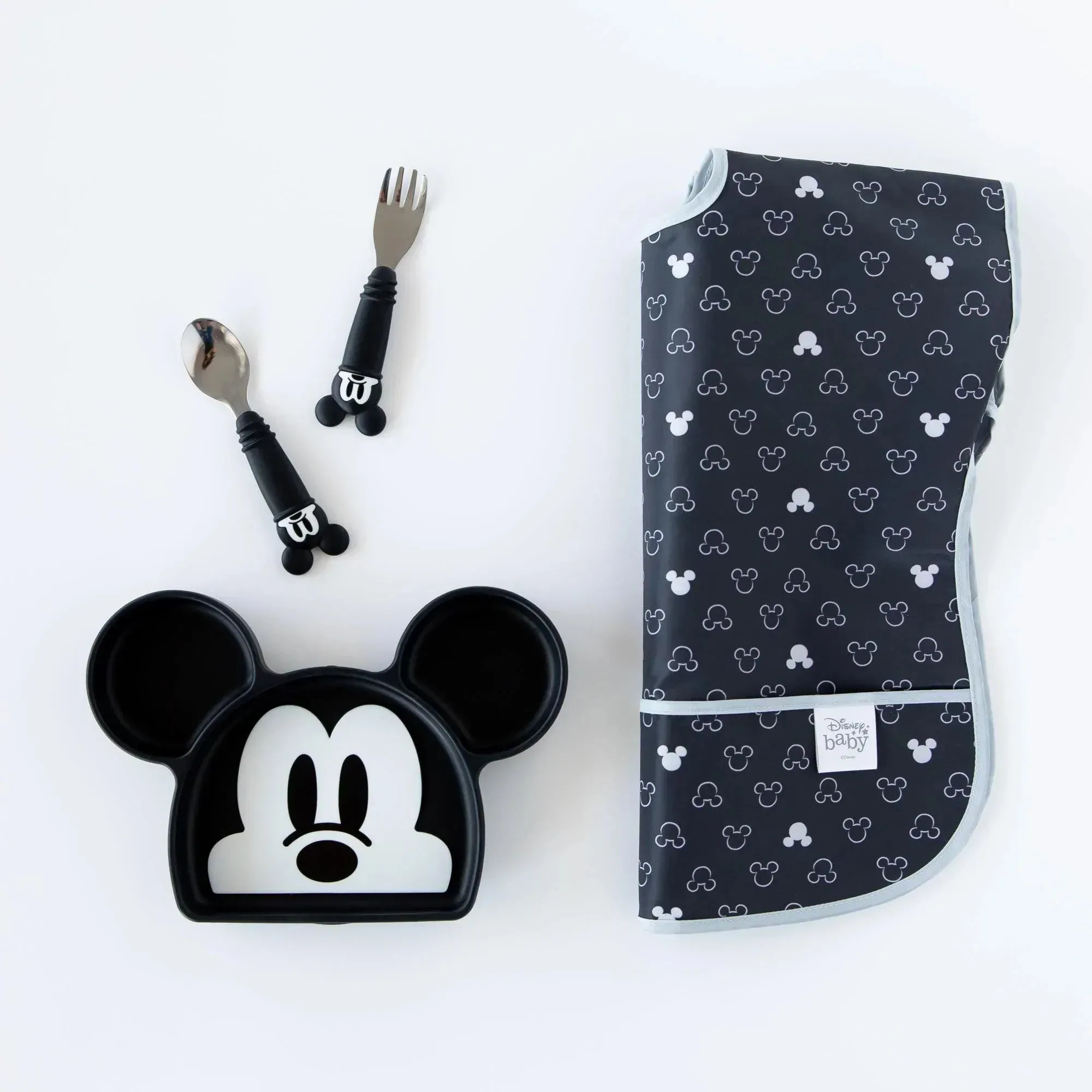 Junior Bib: Mickey Mouse Icon Black + White