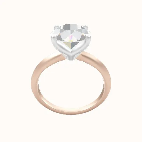 Knife Edge Engagement Ring With Petal Four Prong Head