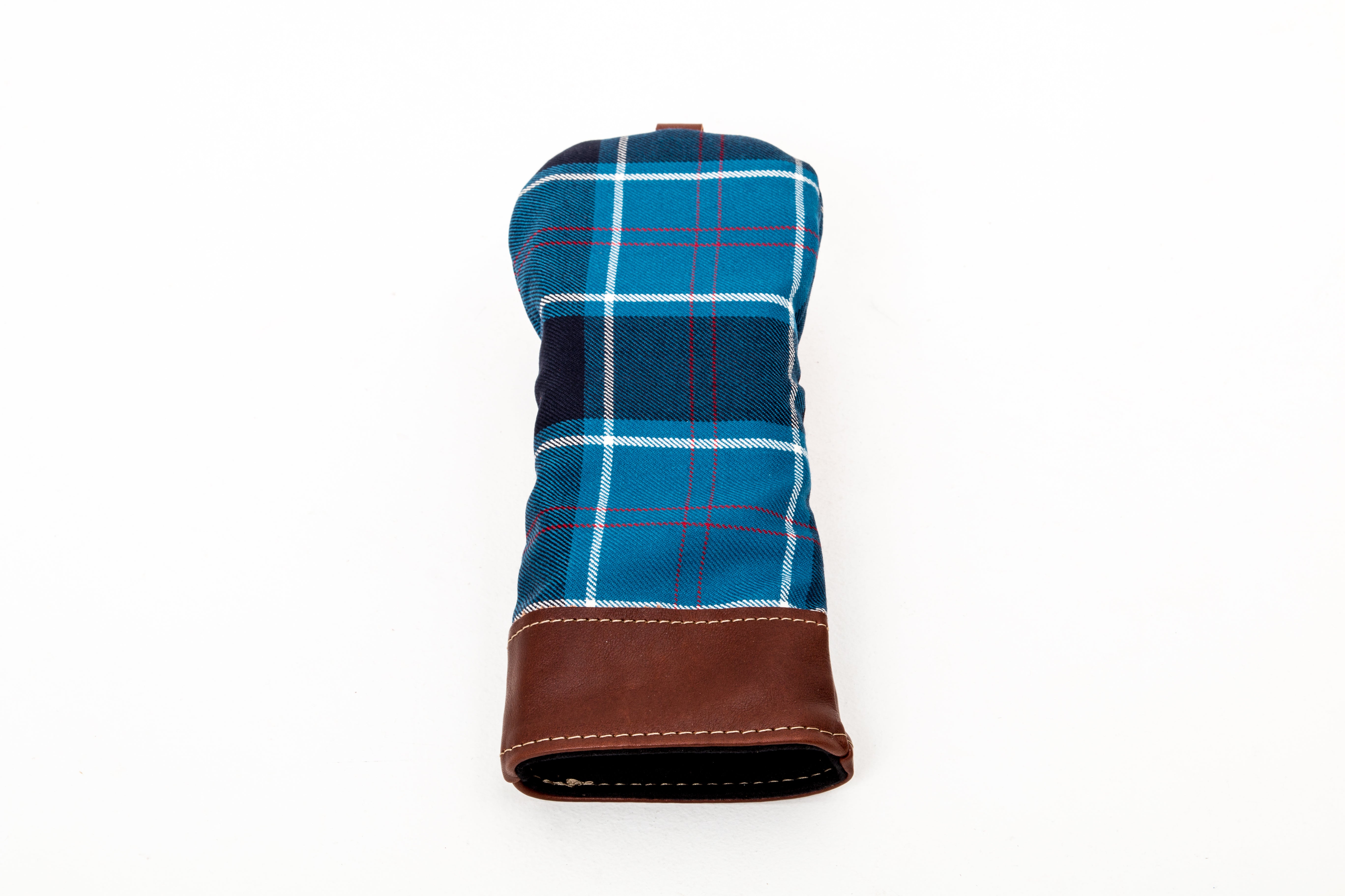 Leather and Wool Tartan Head Cover