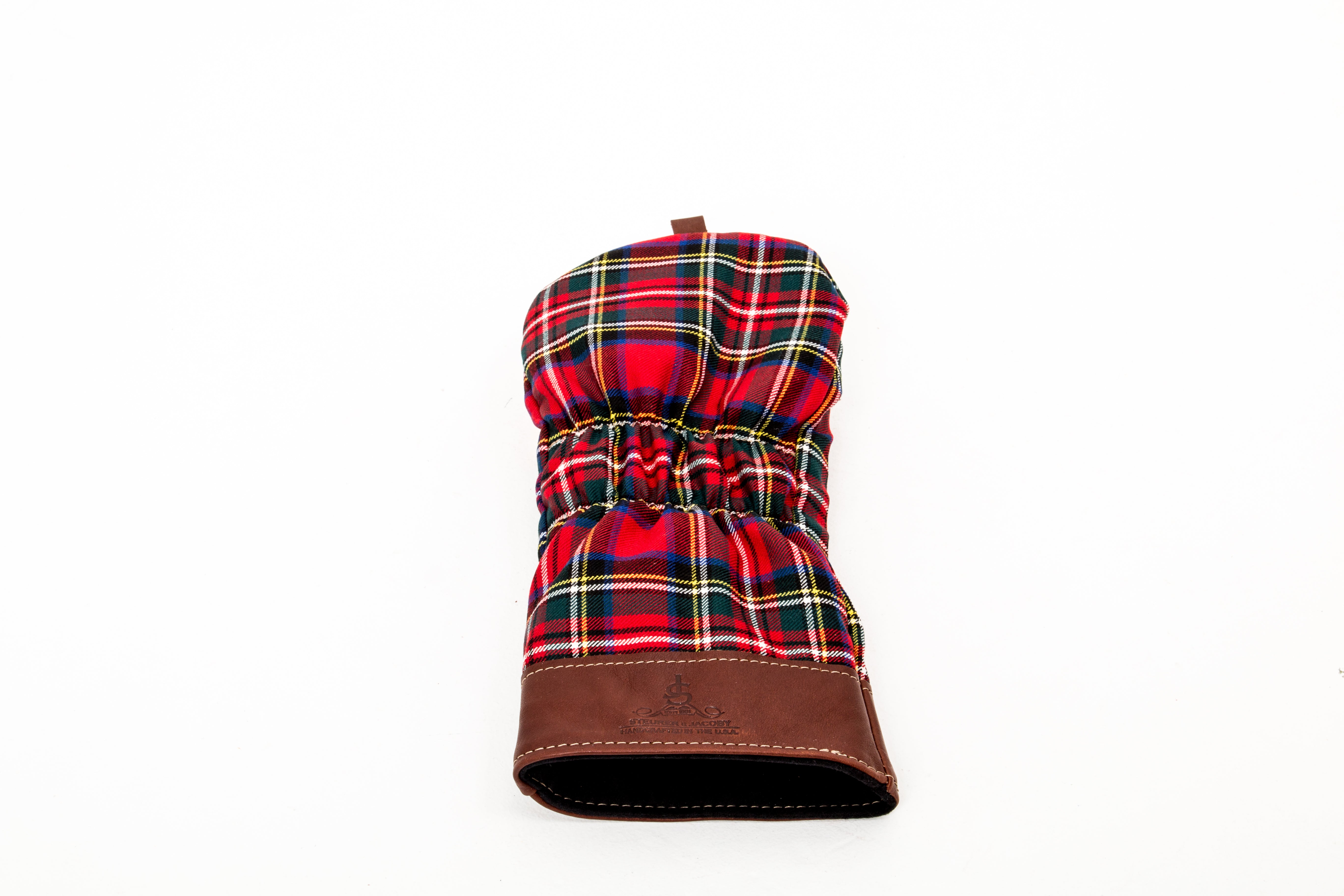 Leather and Wool Tartan Head Cover