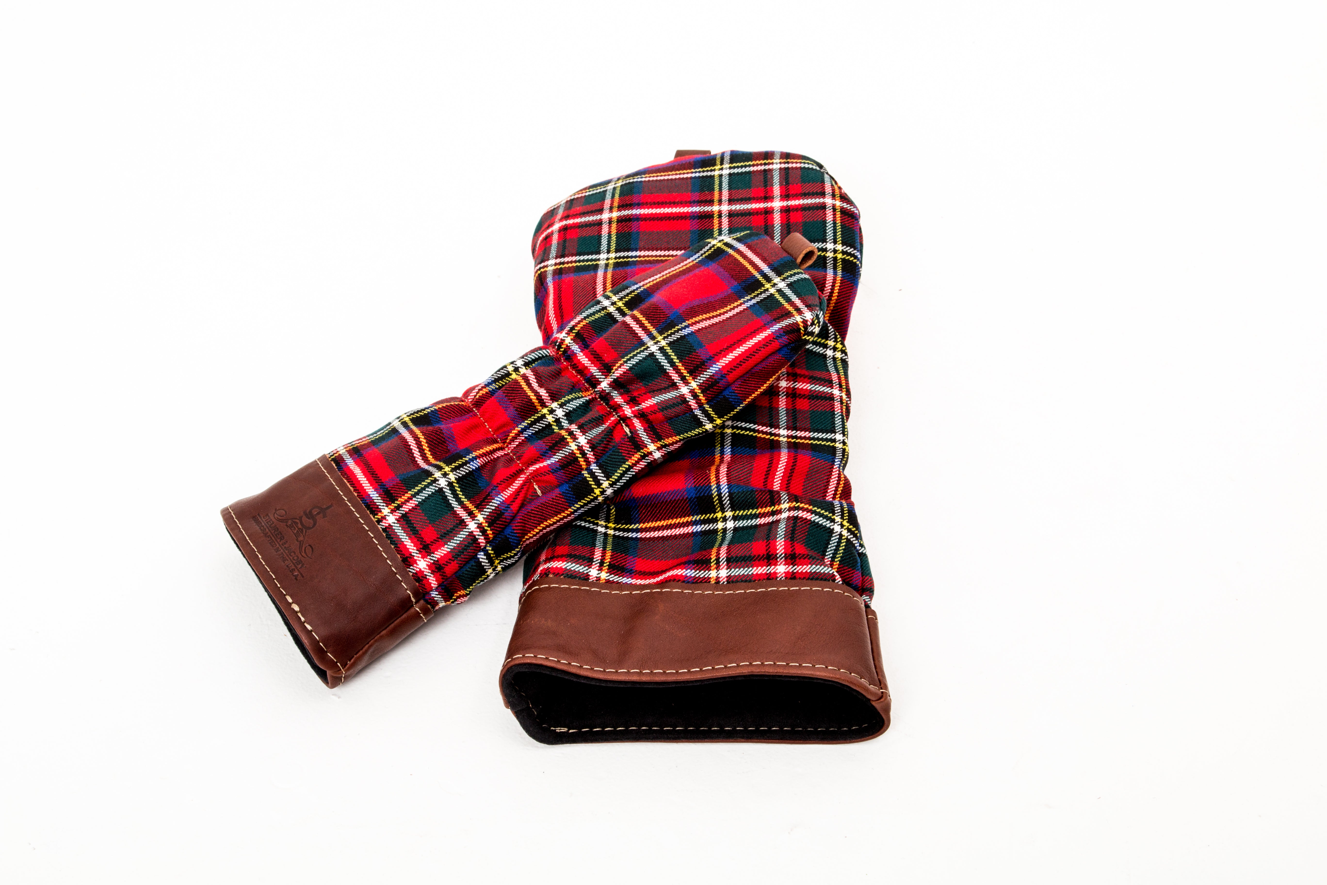 Leather and Wool Tartan Head Cover