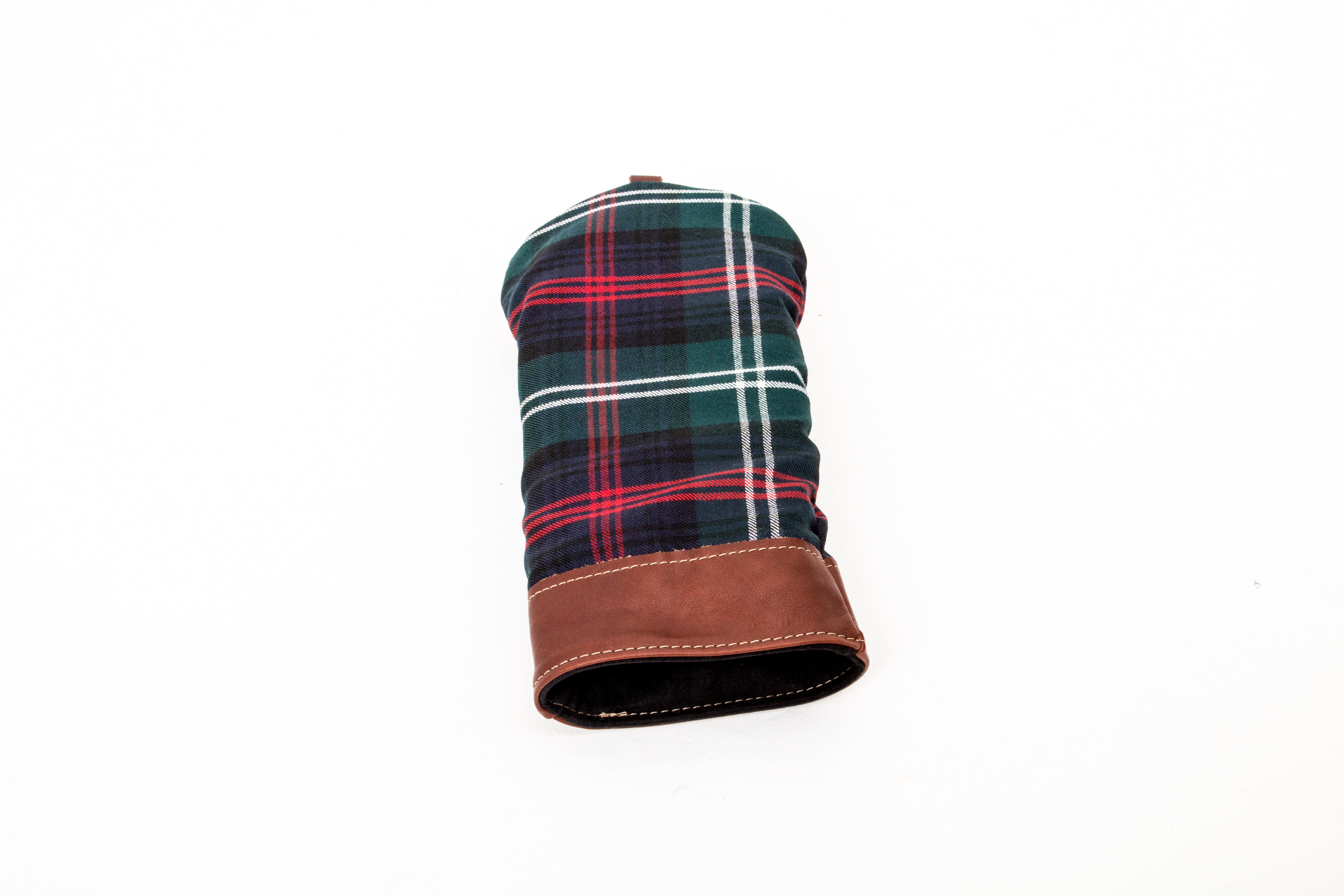 Leather and Wool Tartan Head Cover