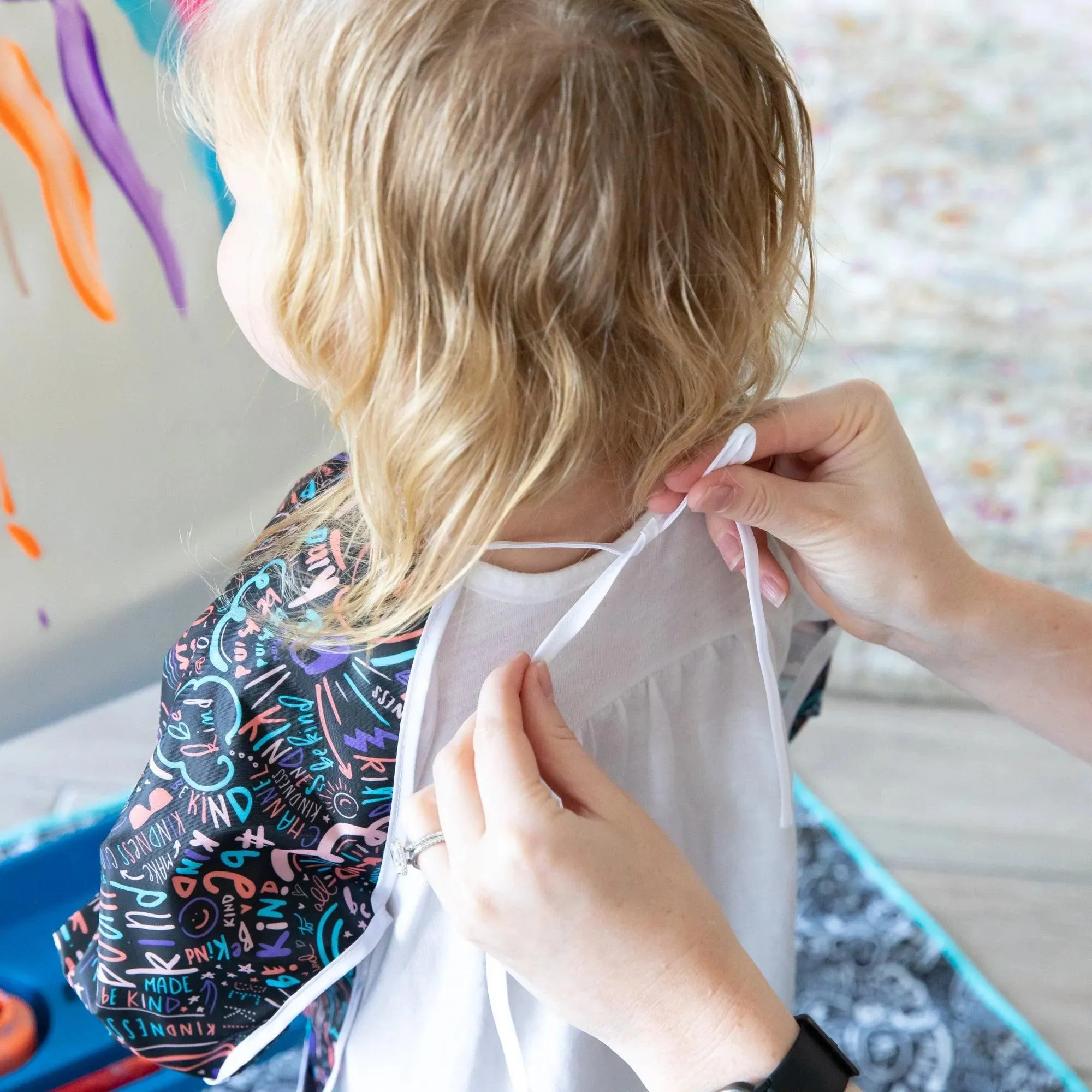 Long-Sleeved Art Smock: Channel Kindness