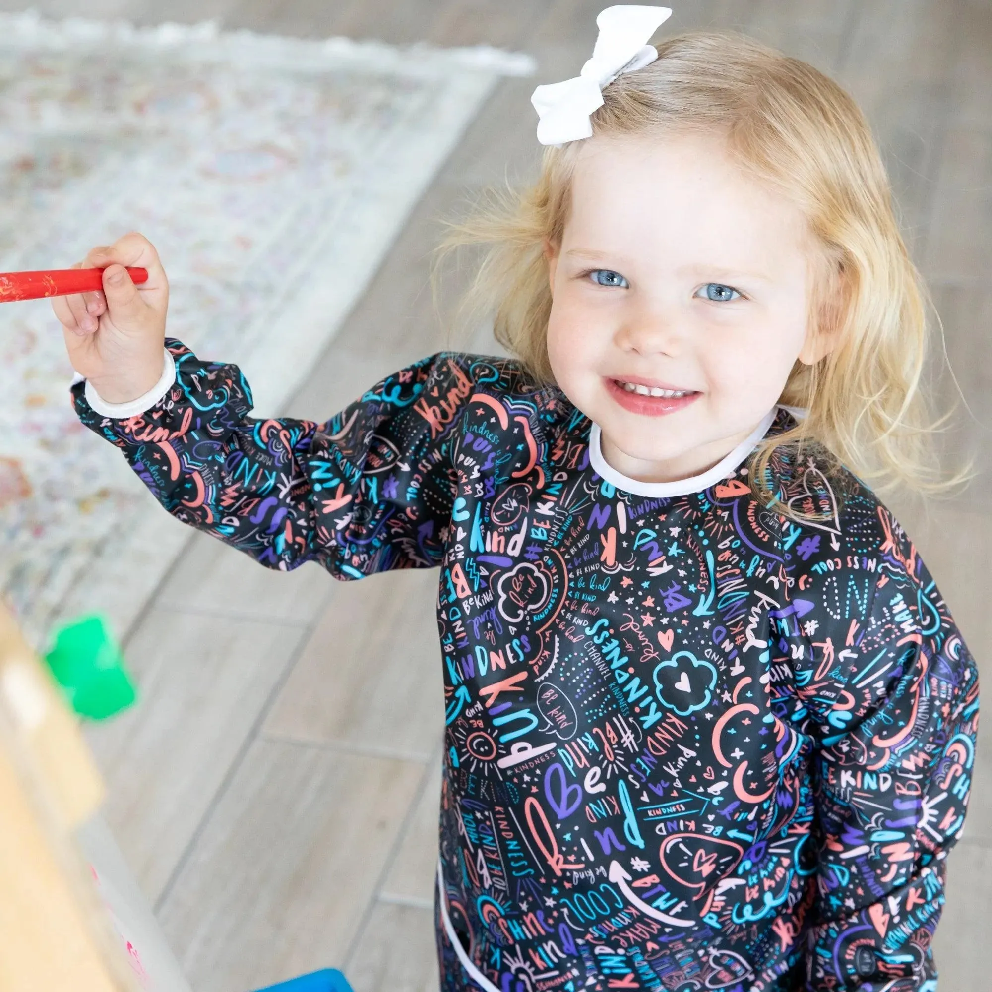 Long-Sleeved Art Smock: Channel Kindness